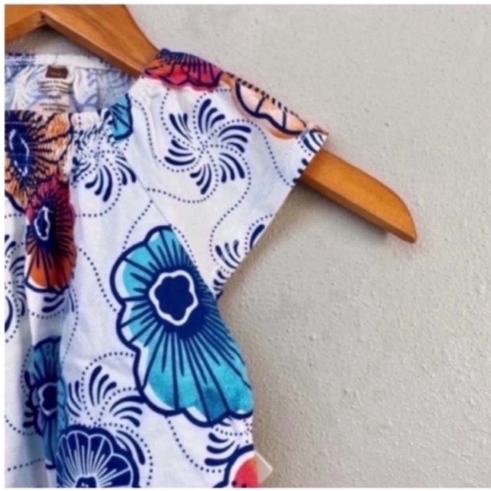 Kids Tea Collection Smocked Tee Floral Blue White